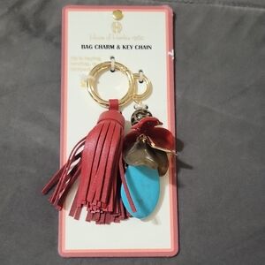 House of Harlow 1960 Red Tassel and Blue Accent Key Holder